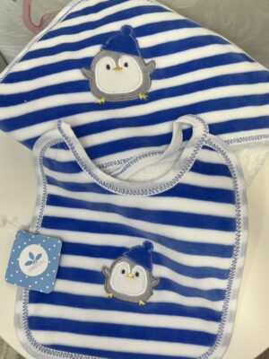 Capa baño +barbero pingüino azul