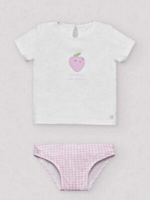 La Mar Salá - Moda Infantil 14 CONJUNTO CAMISETA Y BRAGUITA BAÑO FRESAS