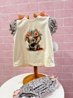 CONJUNTO ELEFANTE NIÑA LAZOS