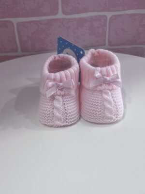 BOTITA TRICOT OCHO LAZO ROSA
