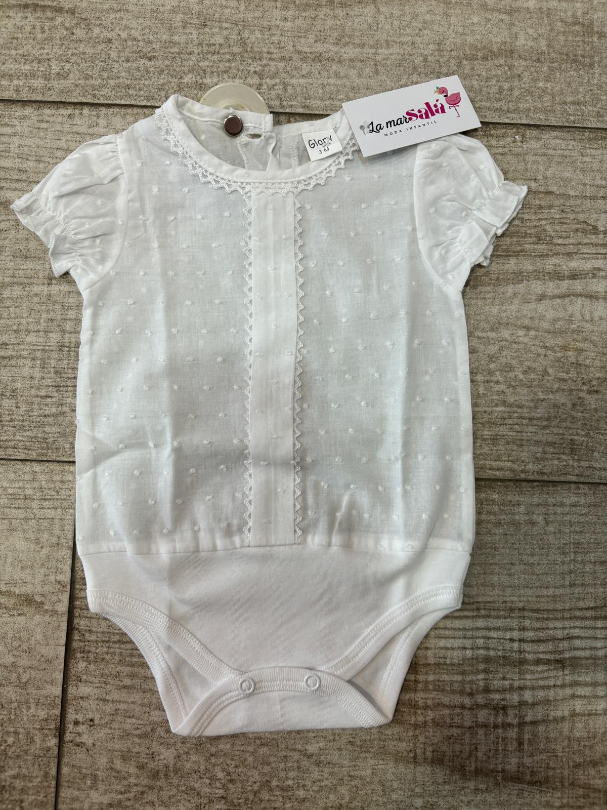 BODY BLANCO PLUMETI BEBE 1 BODY BLANCO PLUMETI BEBE