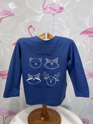 CAMISETA  ANIMALITOS AZUL BEBE