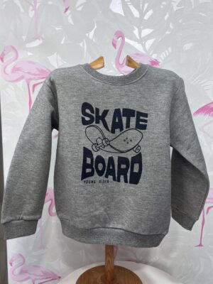 SUDADERA SKATE GRIS