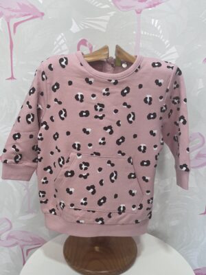 VESTIDO SUDADERA ANIMAL PINK BEBE