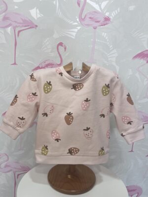 SUDADERA BEBE FRESAS PINK