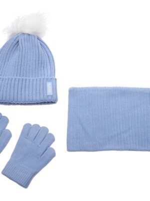 SET INVIERNO , GORRO ,GUANTES Y BUFF AZUL