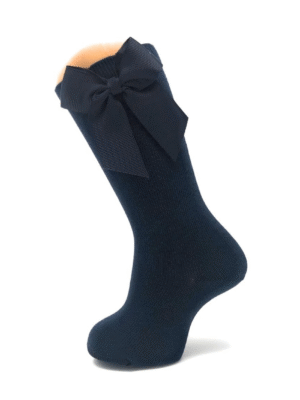 Calcetas Azul Marino Altas con Lazo Carlomagno