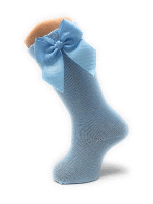 Calcetas Azul bebé Altas con Lazo Carlomagno