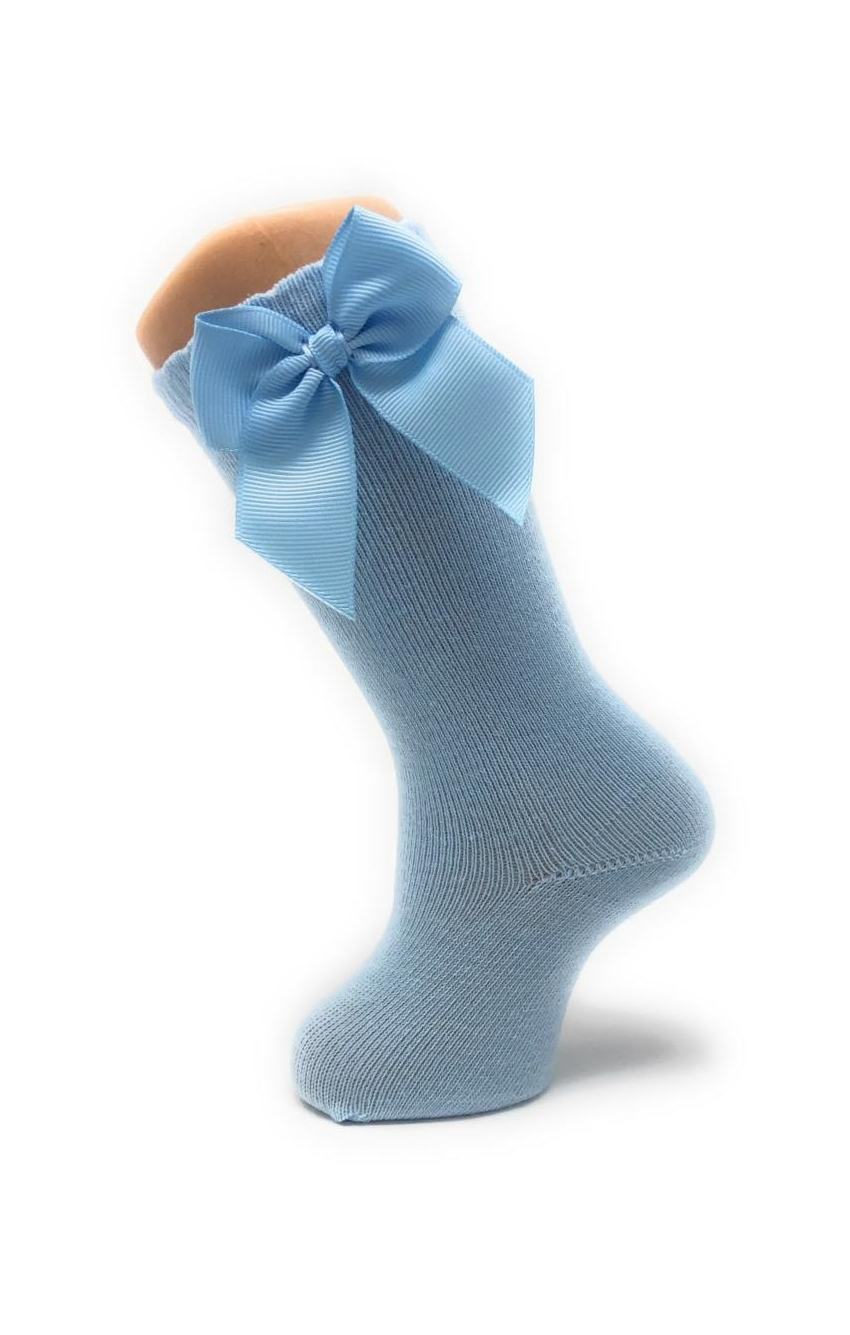 Calcetas Azul bebé Altas con Lazo Carlomagno 1 Calcetas Azul bebé Altas con Lazo Carlomagno