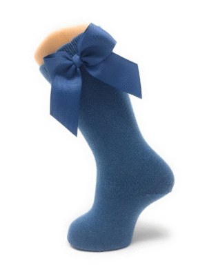Calcetas Azul Francia Altas con Lazo Cóndor