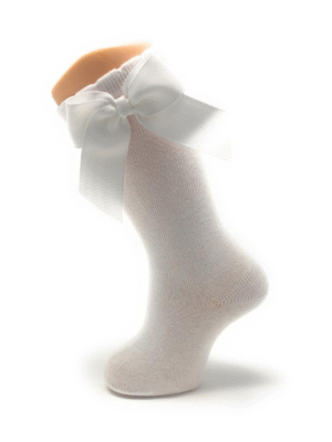 Calcetas Blanco Altas con Lazo Cóndor