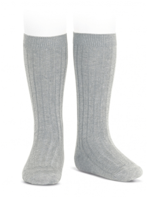 Calcetas Gris Claro Altos Canalé Cóndor