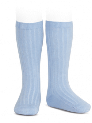 Calcetas Azul Celeste Altos Canalé Cóndor