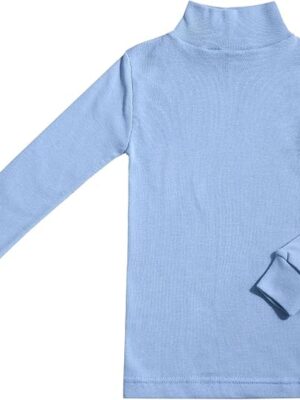 CAMISETA BASICAS CUELLO SEMICISNE CELESTE
