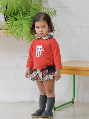 CONJUNTO  BRAGUITA SUDADERA NIÑA GATITO