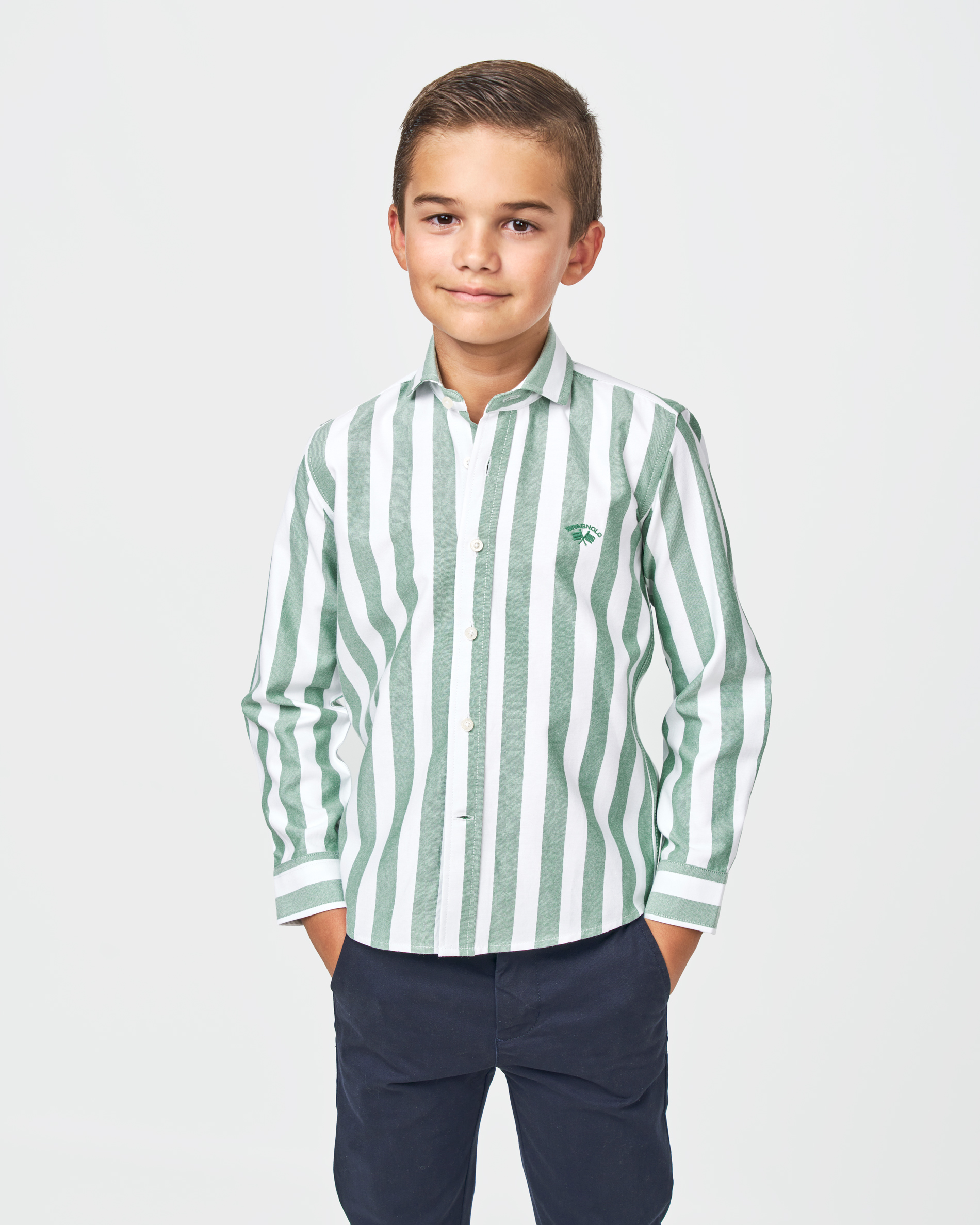 CAMISA OXFORD LISTAS VERDE 1 CAMISA OXFORD LISTAS VERDE