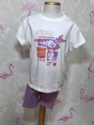 La Mar Salá - Moda Infantil 6 CONJUNTO CAMISETA Y SHORTS LILA