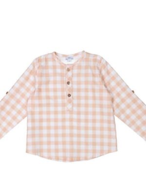 CAMISA CUADROS COLOR MELOCOTON