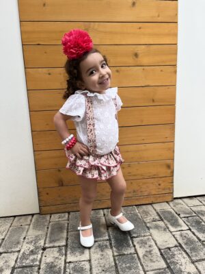 CAMISA CALADA FLORES Y RANITA FLOREADA
