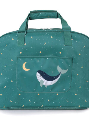 La Mar Salá - Moda Infantil 17 Bolso de Playa con Rejilla Whale Teal