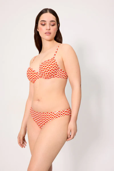 Top bikini micropiqué estampado coral copa C 1 Top bikini micropiqué estampado coral copa C