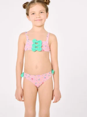 La Mar Salá - Moda Infantil 4 Bikini niña detalles lazos estampado veraniego helados