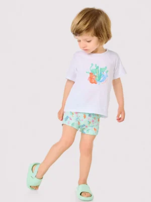 CONJUNTO CAMISETA CON CULETIN BAÑO PECES