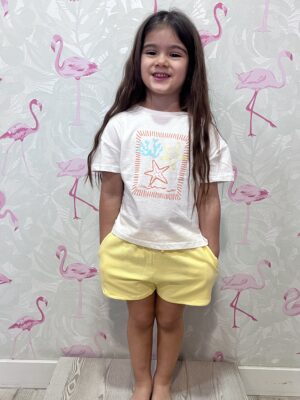 La Mar Salá - Moda Infantil 14 CONJUNTO CAMISETA Y SHORT MAR AMARILLO
