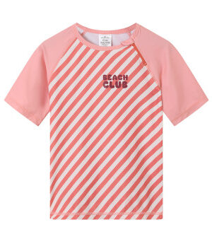 La Mar Salá - Moda Infantil 23 Camiseta Protección Solar Stripes Bloom & Blush