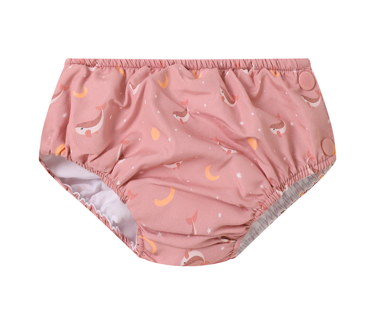 Bañador Pañal Volantes Whale Pink 1 Bañador Pañal Volantes Whale Pink