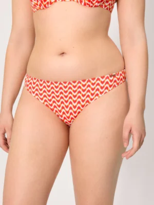 Braga bikini micropiqué estampada coral