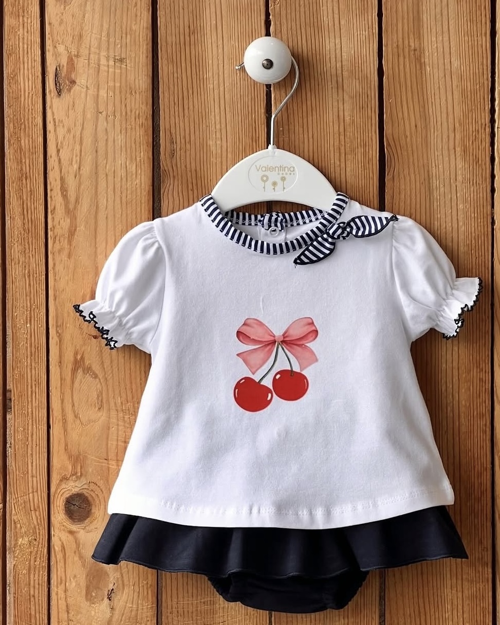 CONJUNTO BRAGUITA CAMISETA LOVING CHERRIES ( VALENTINA BEBE) 1 CONJUNTO BRAGUITA CAMISETA LOVING CHERRIES ( VALENTINA BEBE)