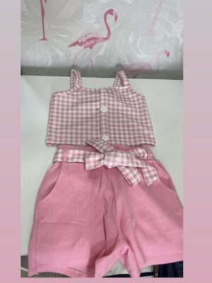 La Mar Salá - Moda Infantil 1 CONJUNTO NIÑA VICHY ROSA