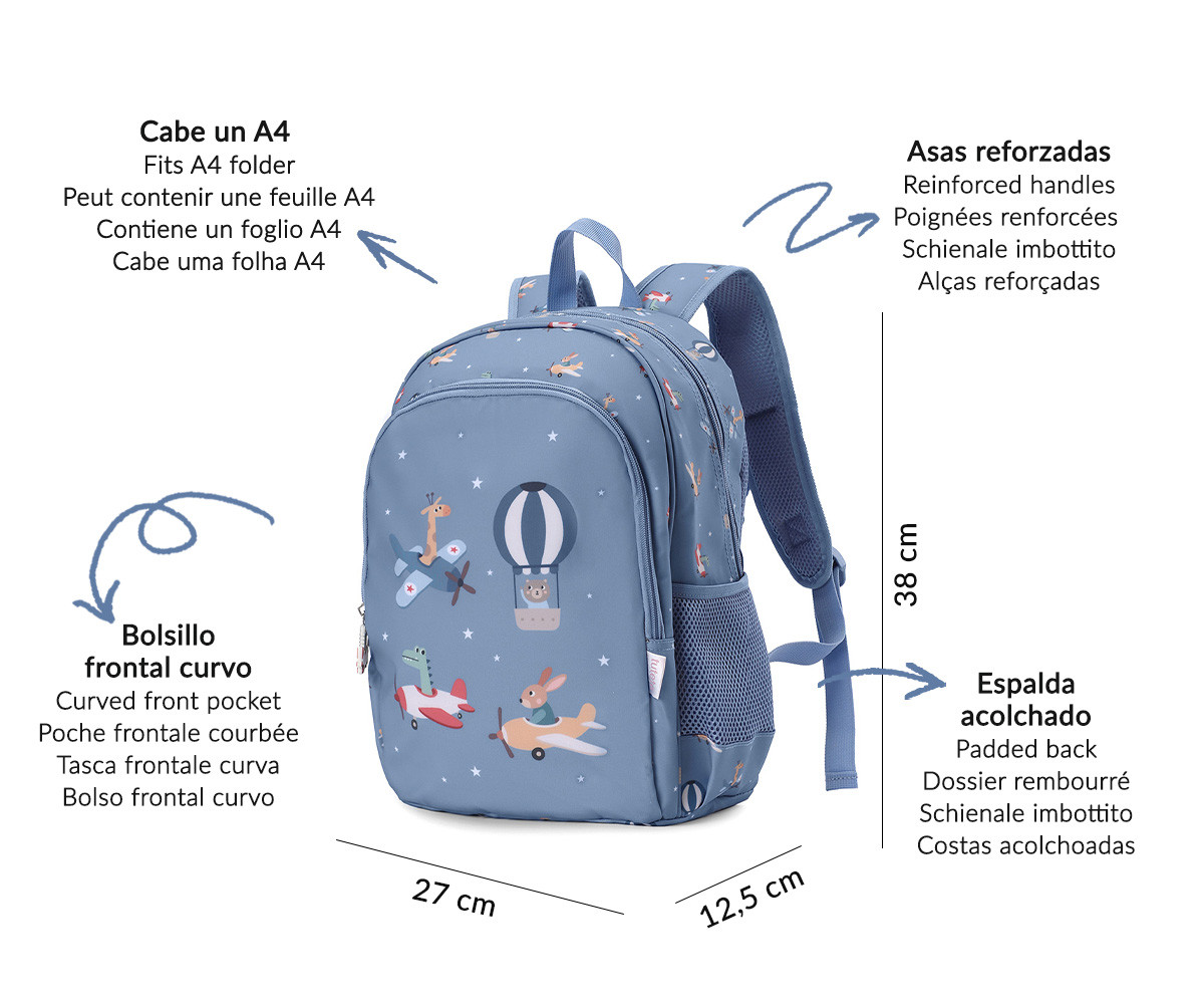 Mochila Mediana Planes + Llavero 2 Mochila Mediana Planes + Llavero - Imagen 2
