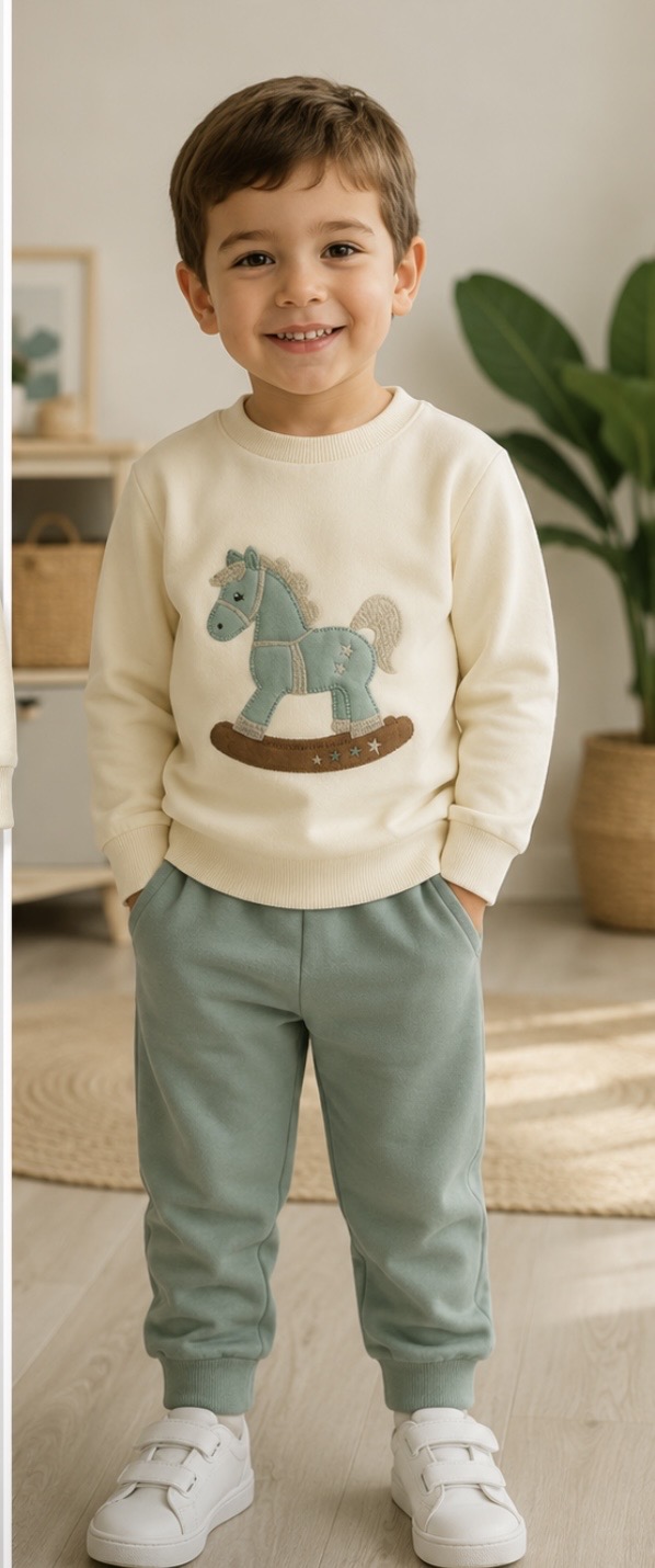 CONJUNTO ALGODON CABALLITO NIÑO 2 CONJUNTO ALGODON CABALLITO NIÑO - Imagen 2