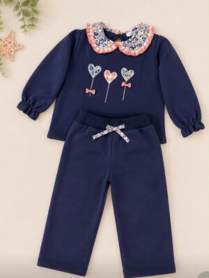 CONJUNTO ALGODON CORAZONES