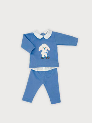 CONJUNTO ALGODON PATINETE AZUL