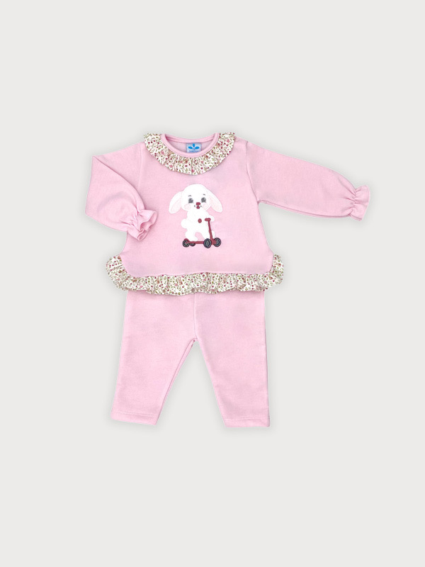 CONJUNTO ALGODON PATINETE ROSA 1 CONJUNTO ALGODON PATINETE ROSA