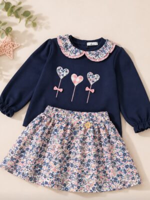 CONJUNTO SUDADERA FALDAN PANTALON CORAZONES