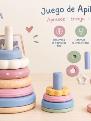 JUGUETE BEBE 7 PIEZAS TORRE APILABLES