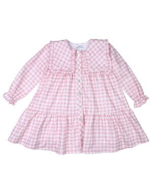 VESTIDO CUADRITO VICHY ROSA