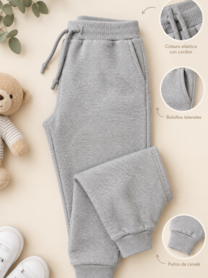 PANTALON ALGODON GRIS CLARO
